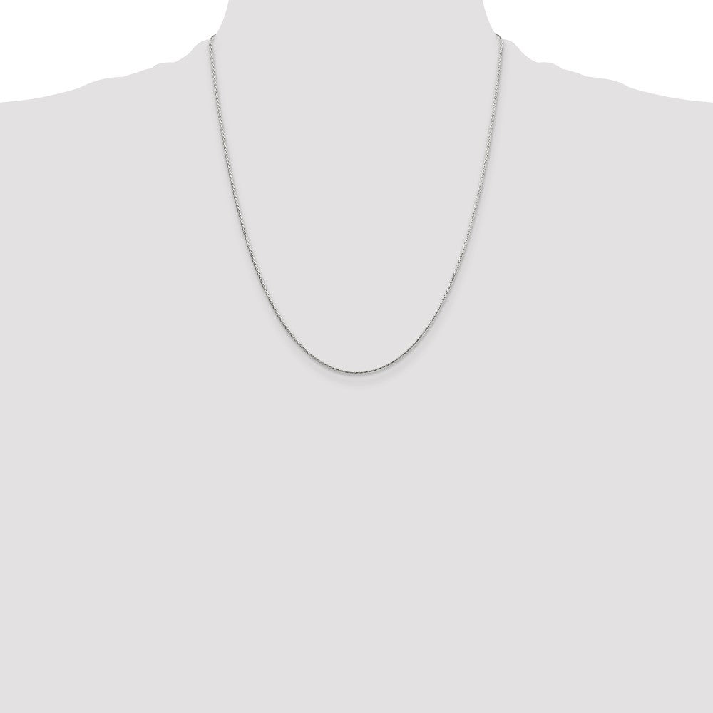 Sterling Silver 1.25mm Diamond-cut Round Spiga Chain w/4in ext.
