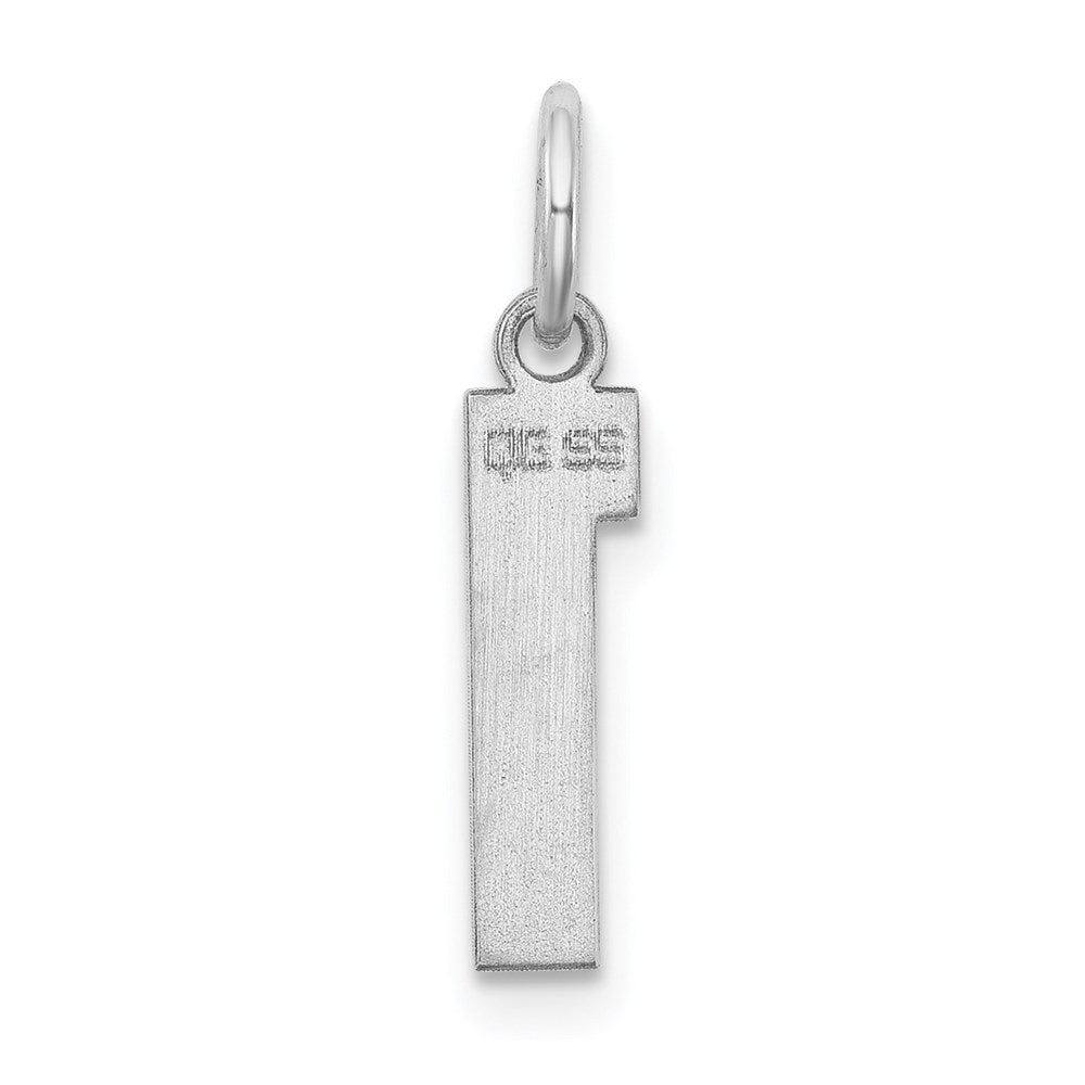 Sterling Silver/Rhodium-plated Polished Number 1 Charm
