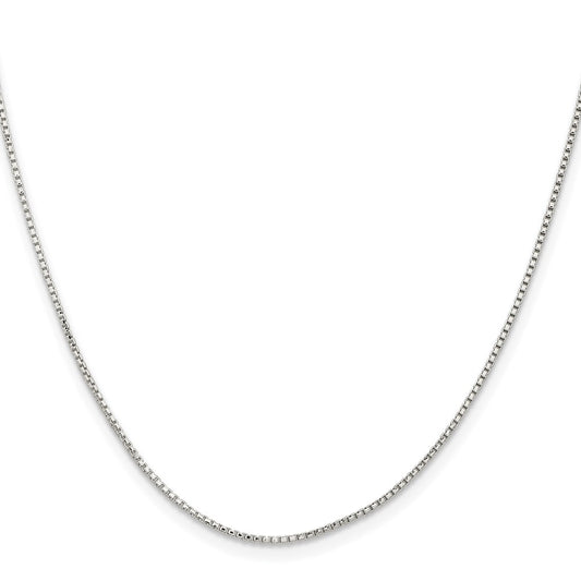 Sterling Silver 1.1mm Diamond-cut Round Box Chain w/2in ext.