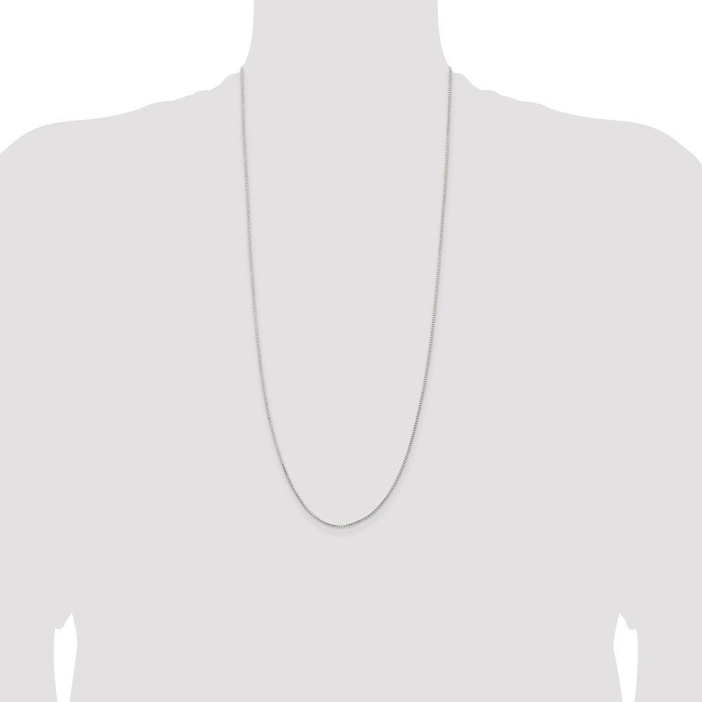 Sterling Silver 1.1mm Diamond-cut Round Box Chain