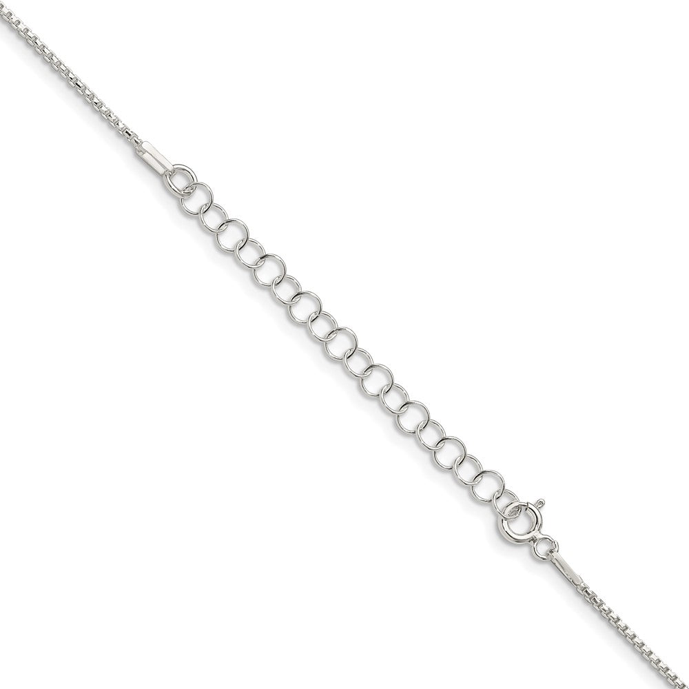 Sterling Silver 1.1mm Diamond-cut Round Box Chain w/2in ext.