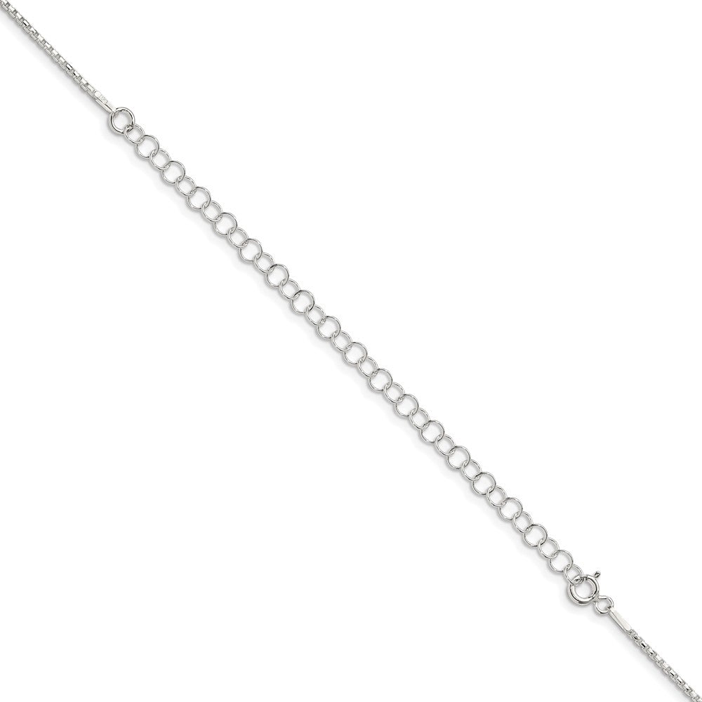 Sterling Silver 1.3mm Diamond-cut Round Box Chain w/4in ext.