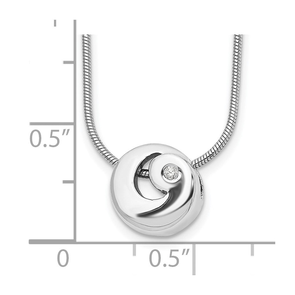 White Ice Sterling Silver Rhodium-plated 18 Inch Diamond Necklace with 2 Inch Extender
