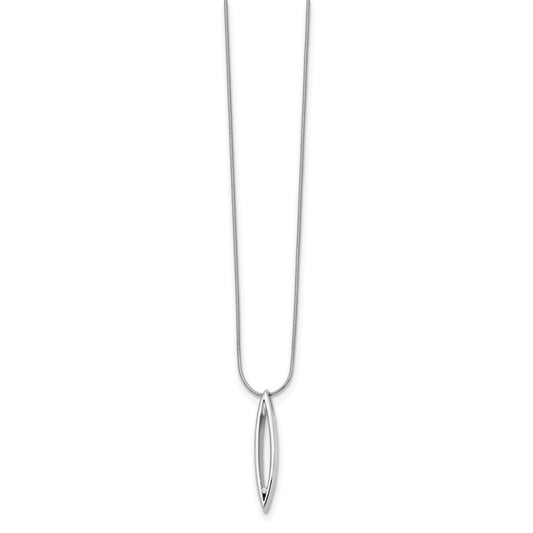 White Ice Sterling Silver Rhodium-plated 18 Inch Diamond Necklace with 2 Inch Extender