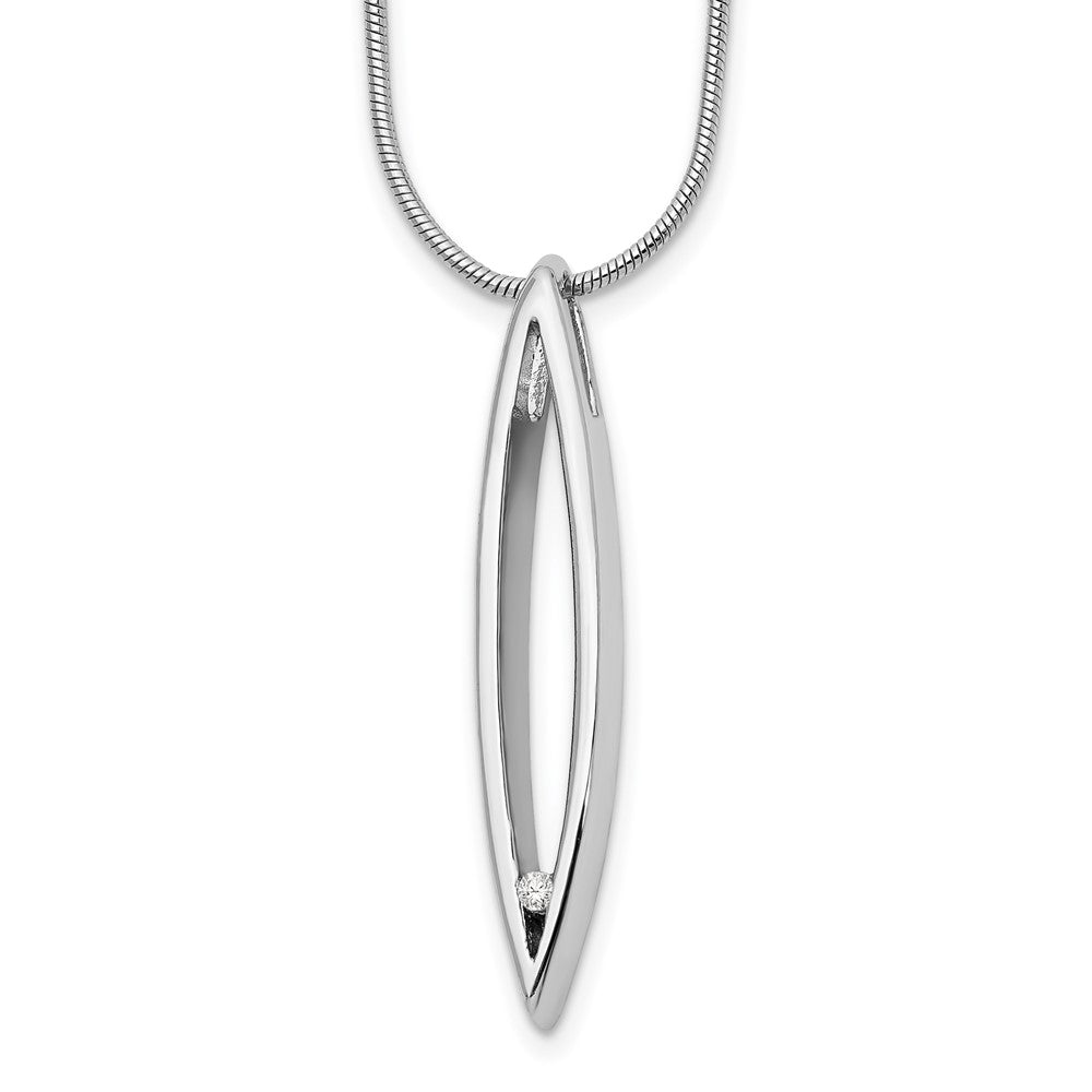 White Ice Sterling Silver Rhodium-plated 18 Inch Diamond Necklace with 2 Inch Extender