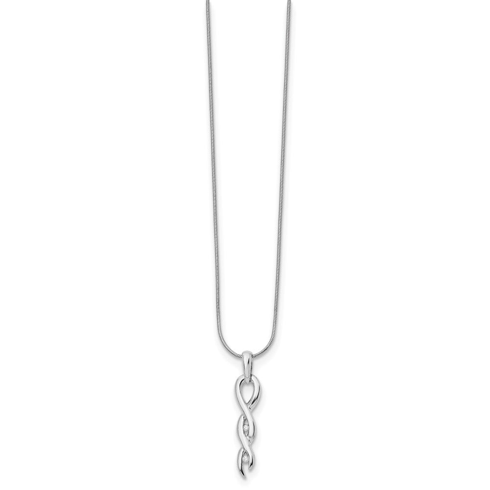 White Ice Sterling Silver Rhodium-plated Diamond 18 Inch Twist Necklace with 2 Inch Extender