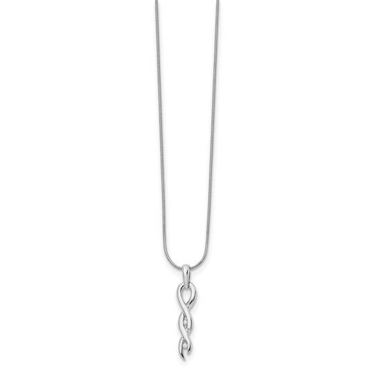 White Ice Sterling Silver Rhodium-plated Diamond 18 Inch Twist Necklace with 2 Inch Extender