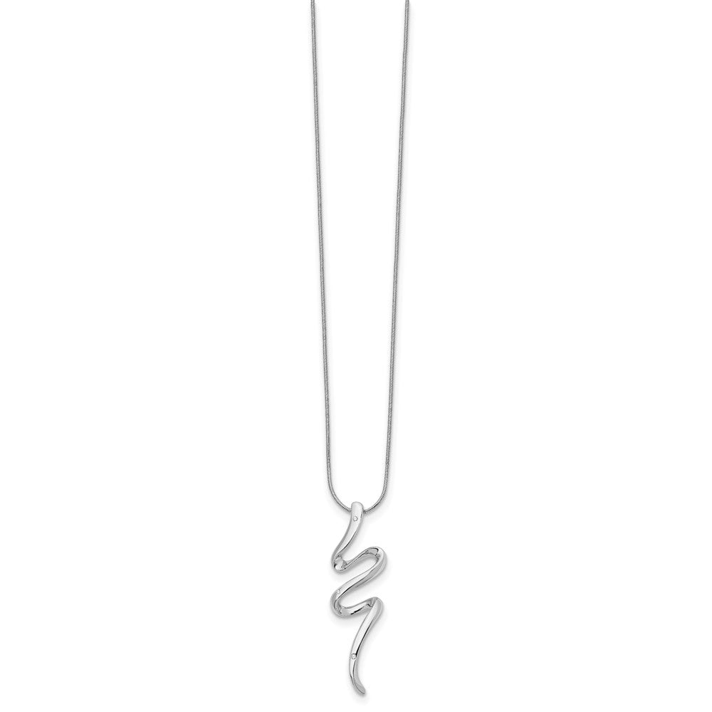 White Ice Sterling Silver Rhodium-plated 18 Inch Diamond Necklace with 2 Inch Extender