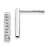 White Ice Sterling Silver Rhodium-plated Chanel-set Diamond Post Drop Earrings