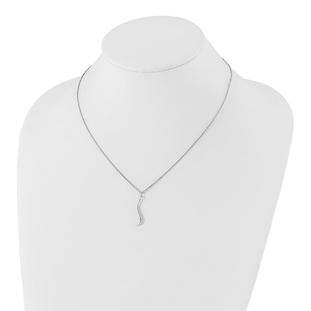 White Ice Sterling Silver Rhodium-plated 18 Inch Swirl Diamond Necklace with 2 Inch Extender