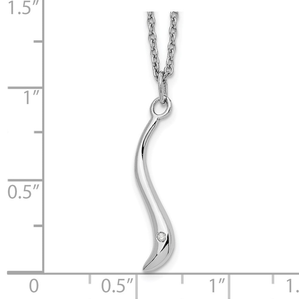 White Ice Sterling Silver Rhodium-plated 18 Inch Swirl Diamond Necklace with 2 Inch Extender
