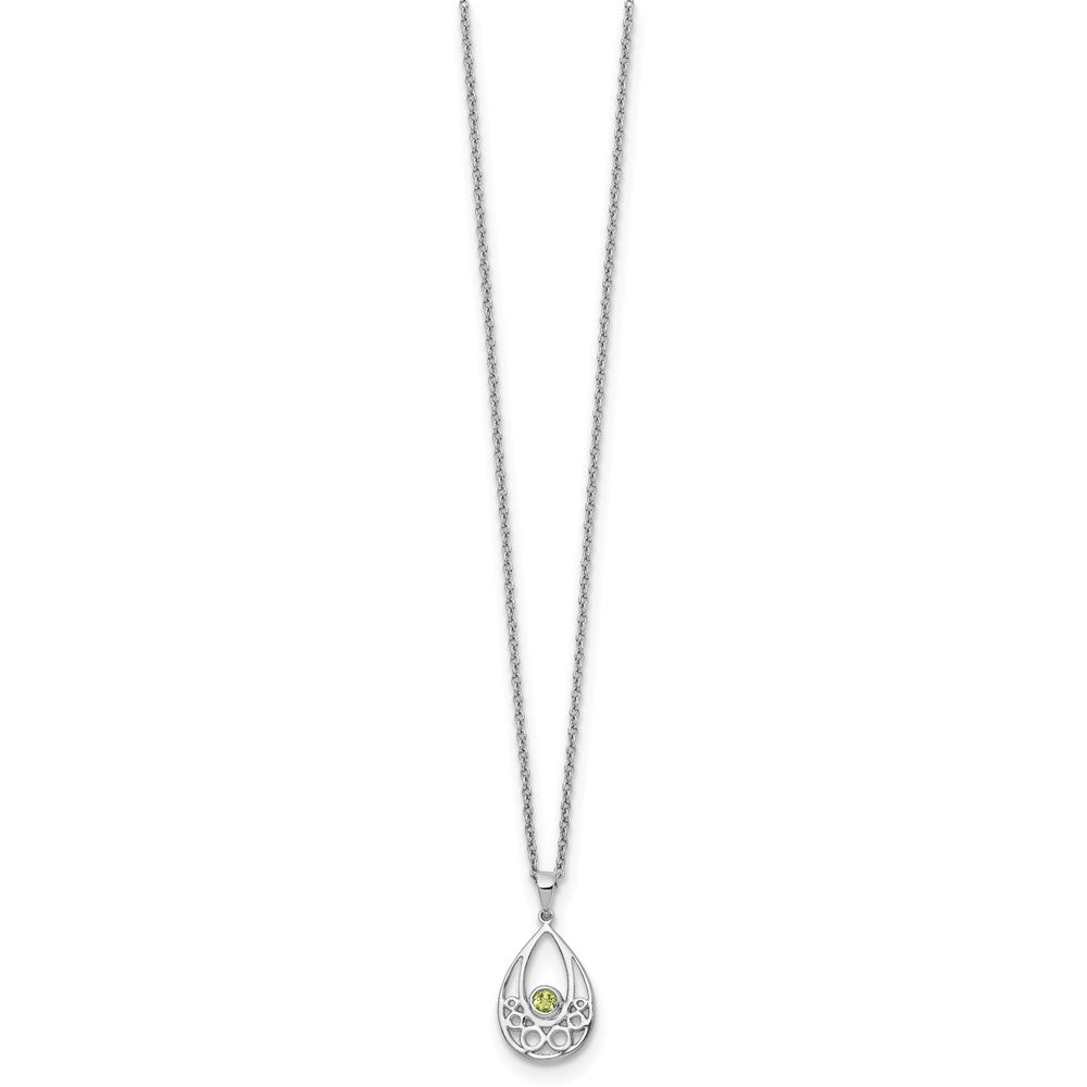 White Ice Sterling Silver Rhodium-plated 18 inch Peridot Necklace with 2 inch Extender