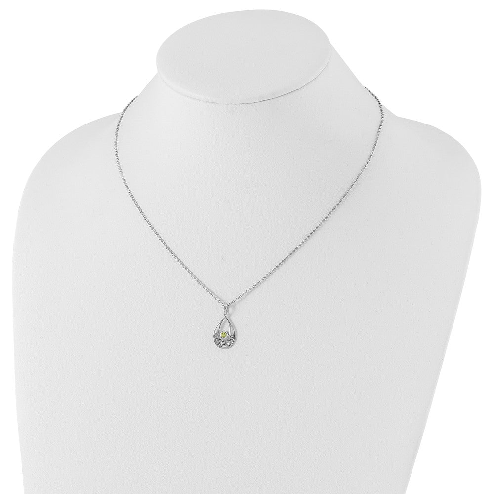 White Ice Sterling Silver Rhodium-plated 18 inch Peridot Necklace with 2 inch Extender