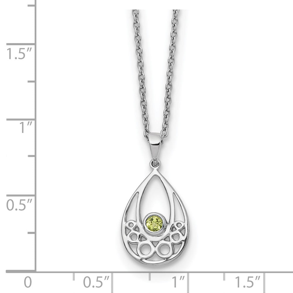 White Ice Sterling Silver Rhodium-plated 18 inch Peridot Necklace with 2 inch Extender