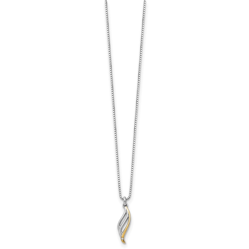 White Ice Sterling Silver Rhodium-plated Gold-tone 18 Inch Diamond Necklace with 2 Inch Extender