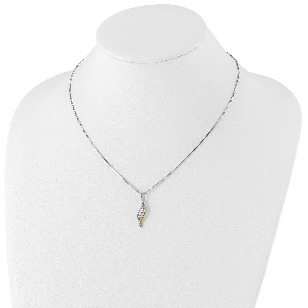 White Ice Sterling Silver Rhodium-plated Gold-tone 18 Inch Diamond Necklace with 2 Inch Extender