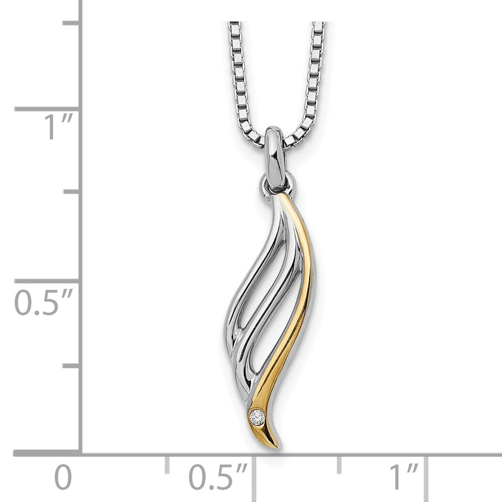 White Ice Sterling Silver Rhodium-plated Gold-tone 18 Inch Diamond Necklace with 2 Inch Extender