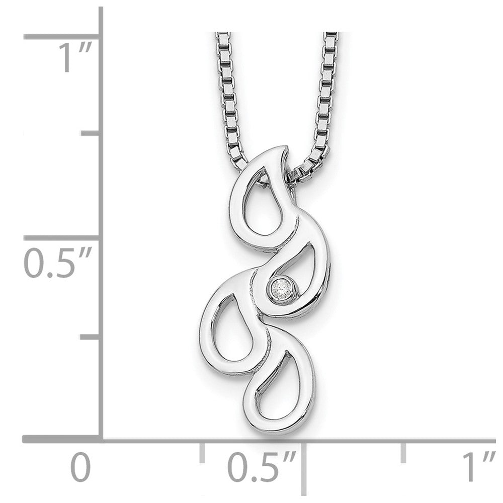 White Ice Sterling Silver Rhodium-plated 18 Inch Diamond Raindrop Slide Necklace