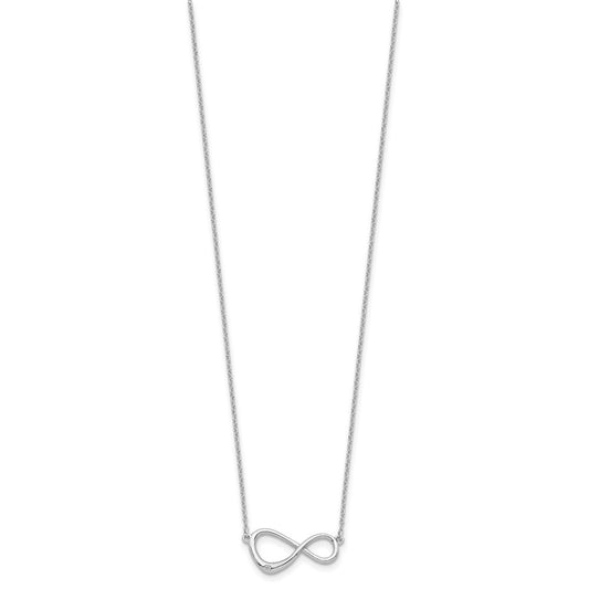 White Ice Sterling Silver Rhodium-plated 16 Inch Diamond Infinity Symbol Necklace