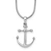 White Ice Sterling Silver Rhodium-plated 18 Inch Diamond Anchor Necklace with 2 Inch Extender