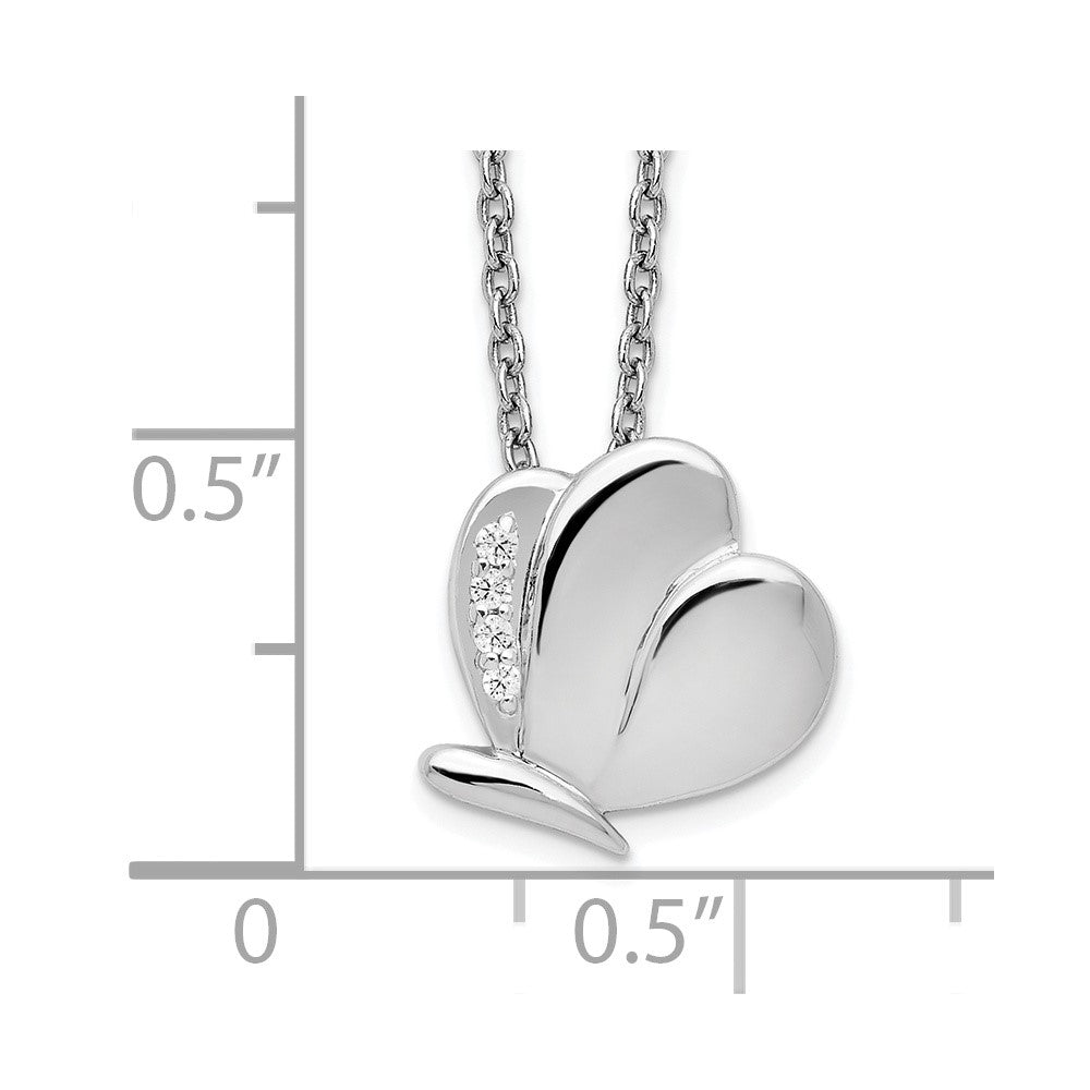 White Ice Sterling Silver Rhodium-plated 18 Inch Diamond Butterfly Necklace with 2 Inch Extender