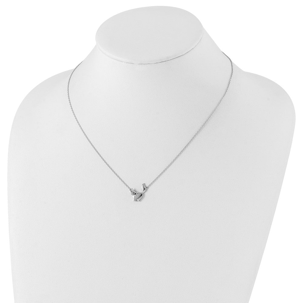 White Ice Sterling Silver Rhodium-plated 18 Inch Diamond Cat Necklace