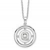 White Ice Sterling Silver Rhodium-plated 18 Inch Diamond Letter Q Initial Necklace with 2 Inch Extender