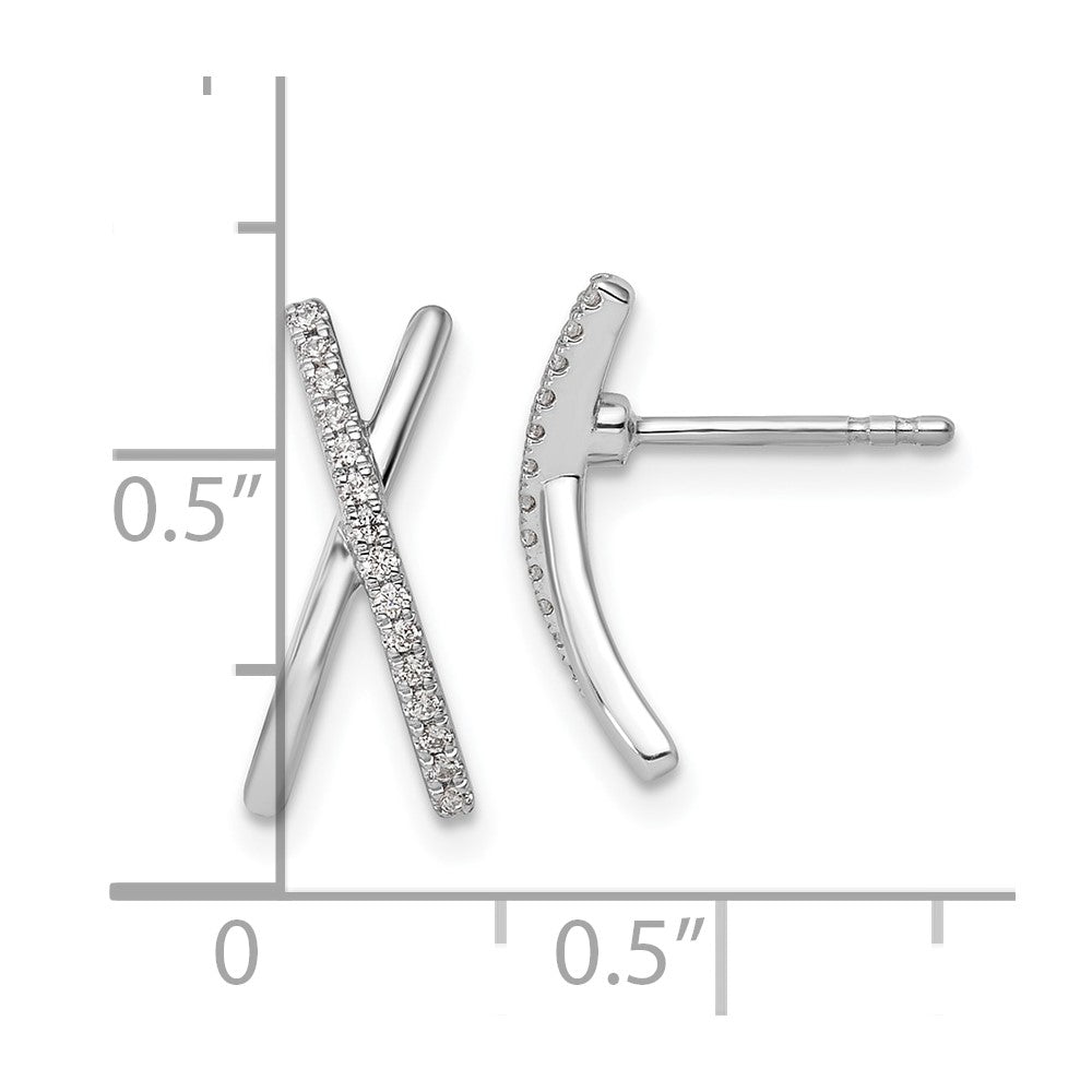 White Ice Sterling Silver Rhodium-plated Diamond X Post Earrings