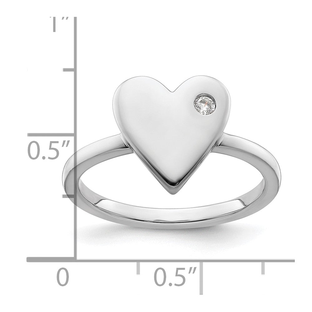 White Ice Sterling Silver Rhodium-plated Diamond Heart Ring