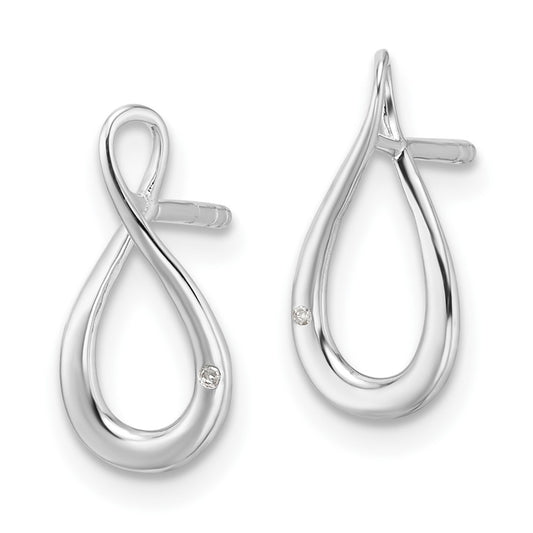 White Ice Sterling Silver Rhodium-plated Diamond Post Earrings