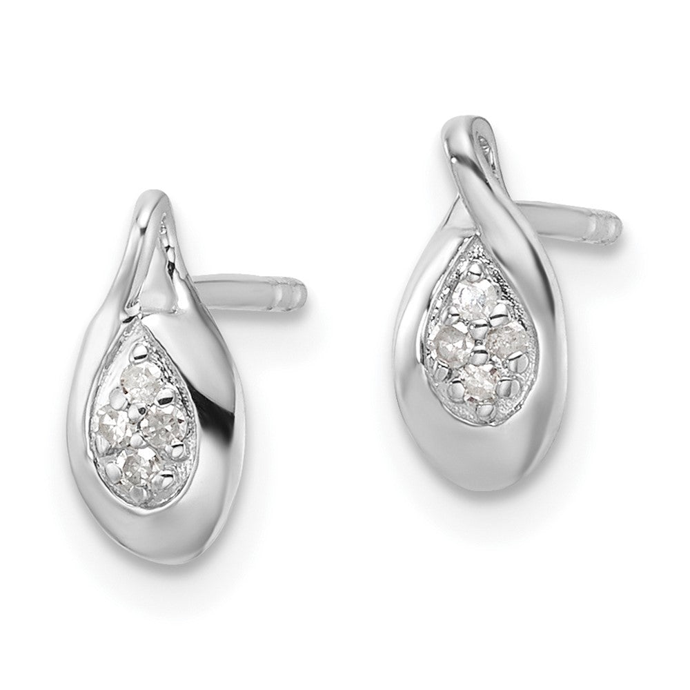 White Ice Sterling Silver Rhodium-plated Diamond Post Earrings