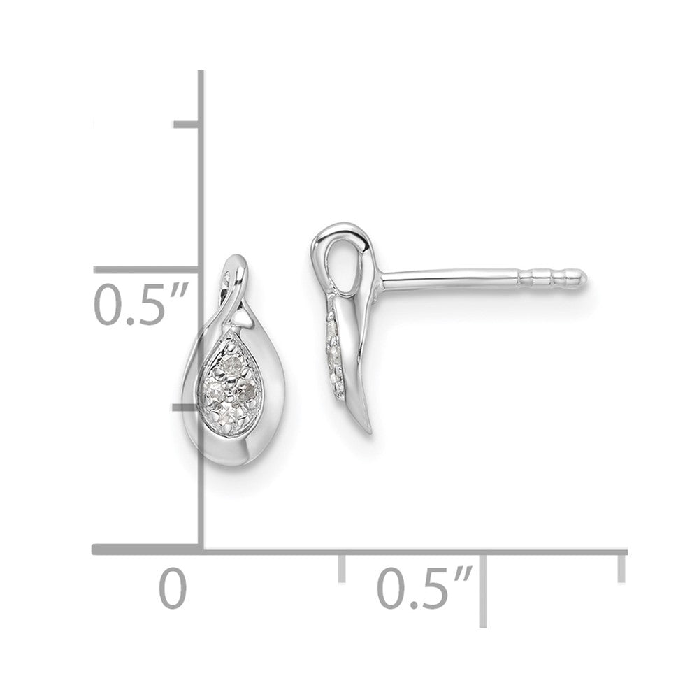 White Ice Sterling Silver Rhodium-plated Diamond Post Earrings