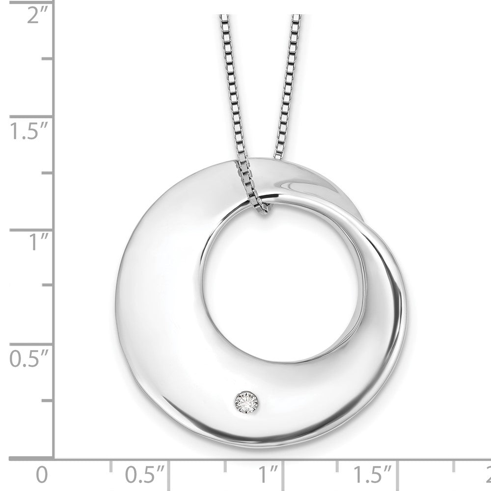 White Ice Sterling Silver Rhodium-plated 18 inch Diamond Circle Necklace plus 2 inch Extender
