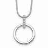 White Ice Sterling Silver Rhodium-plated Diamond Open Circle 18inch Necklace plus 2 inch Extender