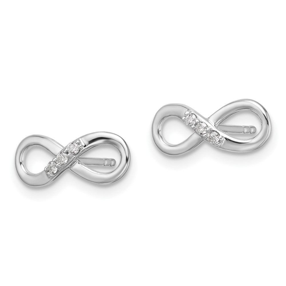 White Ice Sterling Silver Rhodium-plated Diamond Infinity Post Earrings