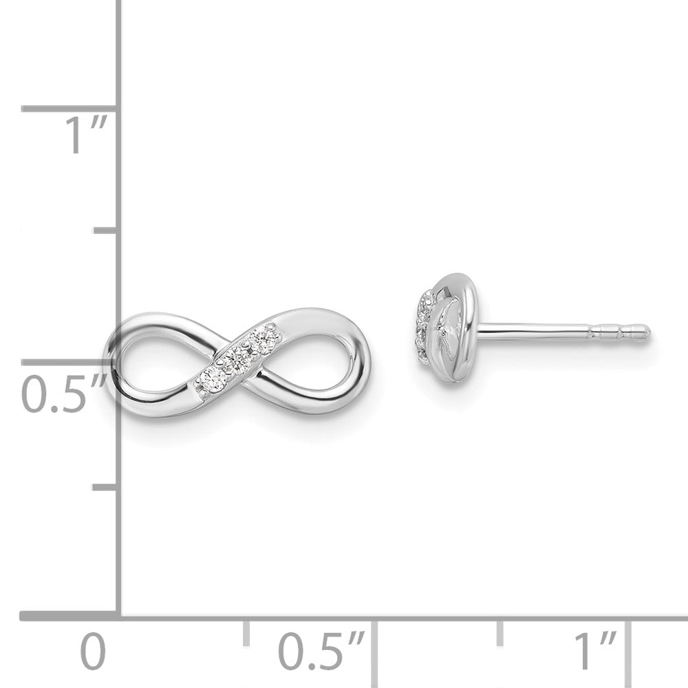 White Ice Sterling Silver Rhodium-plated Diamond Infinity Post Earrings