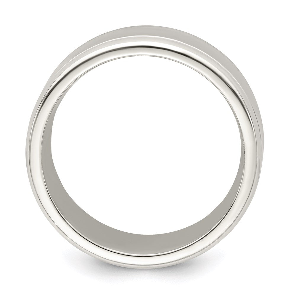 Sterling Silver 6mm Polished Flat Beveled Edge Fancy Band Size 12
