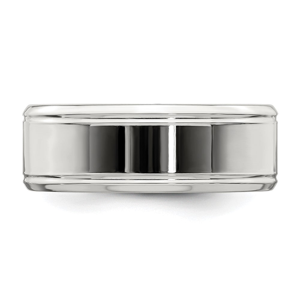 Sterling Silver 6mm Polished Flat Beveled Edge Fancy Band Size 12