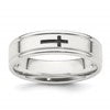 Sterling Silver 6mm Enamel Cross Fancy Band Size 12.5