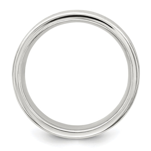 Sterling Silver 7mm Polished 5-Row Fancy Band Size 13.5