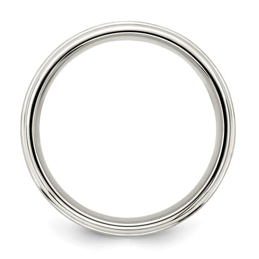 Sterling Silver 7mm Brushed Flat Intertwined Design Beveled Edge Fancy Band Size 10.5