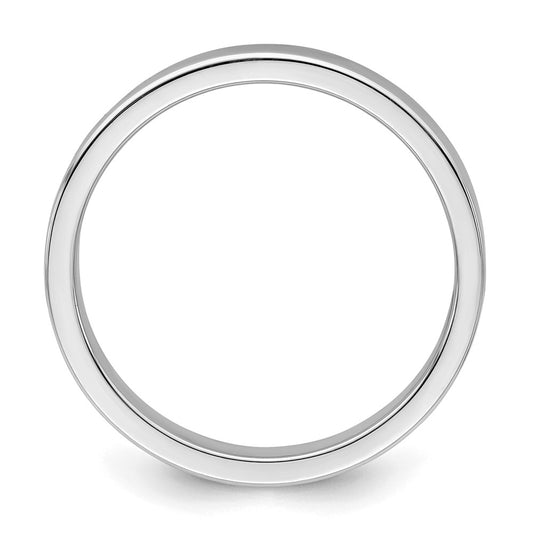 Sterling Silver Rhodium-plated 3mm Flat Size 7 Band