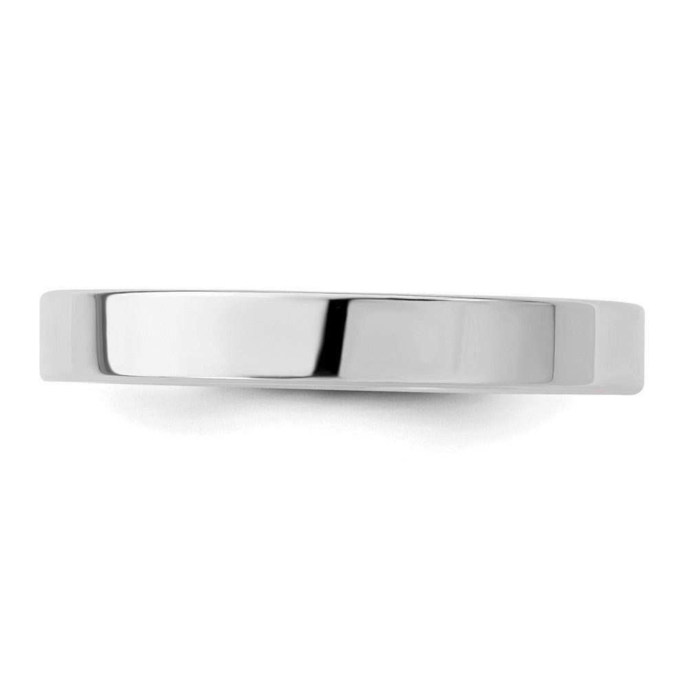 Sterling Silver Rhodium-plated 3mm Flat Size 7 Band