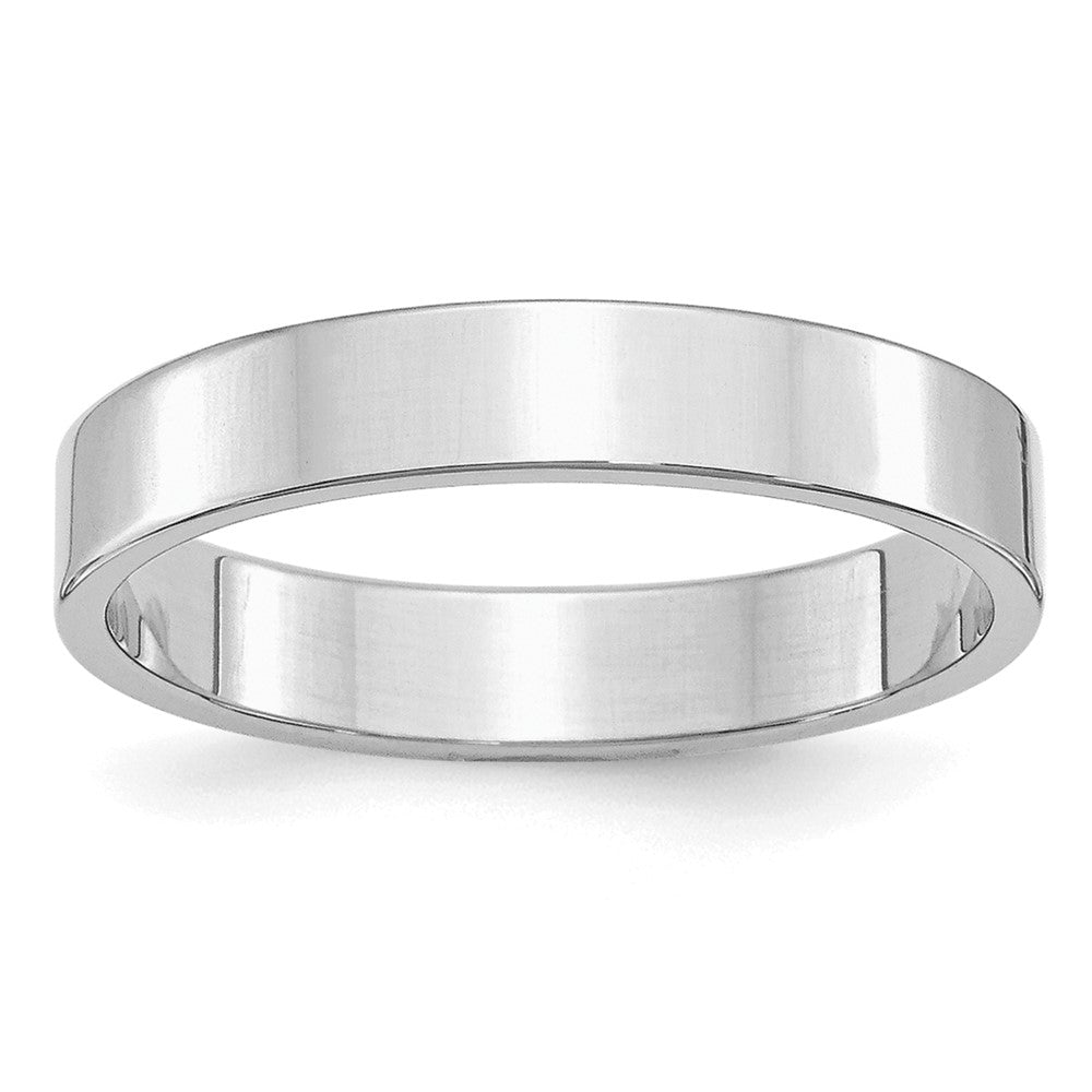 Sterling Silver Rhodium-plated 4mm Flat Size 7.5 Band