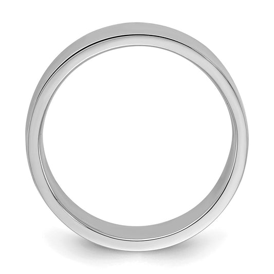 Sterling Silver Rhodium-plated 6mm Flat Size 4 Band