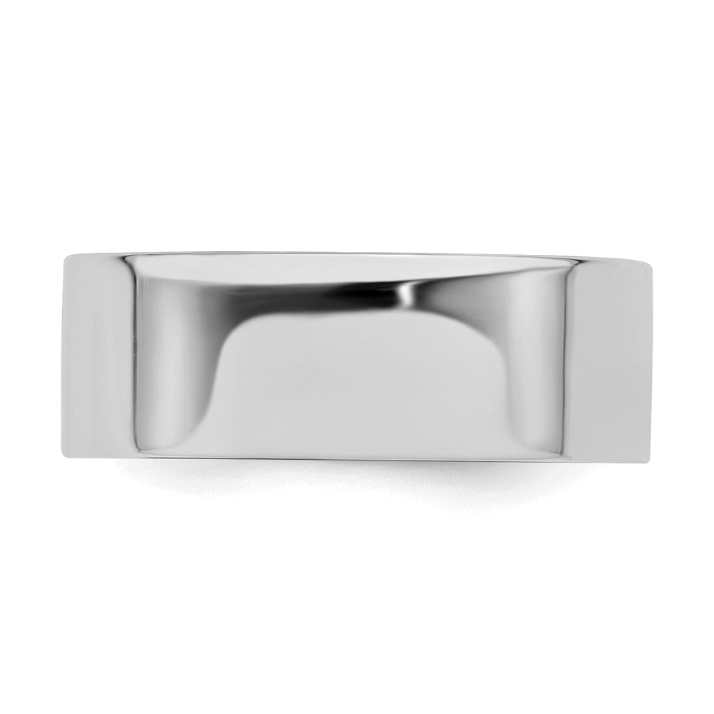 Sterling Silver Rhodium-plated 7mm Flat Size 8.5 Band