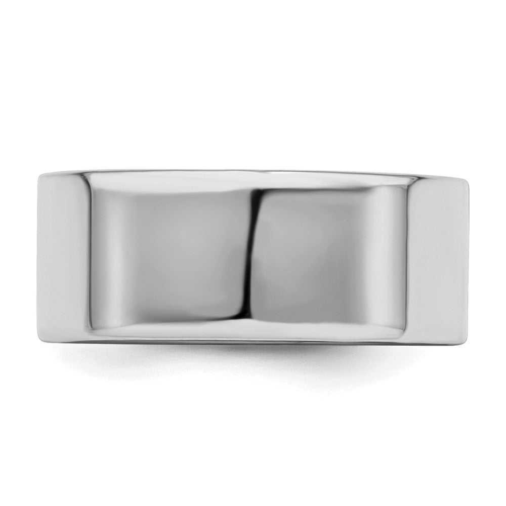 Sterling Silver Rhodium-plated 8mm Flat Size 10 Band