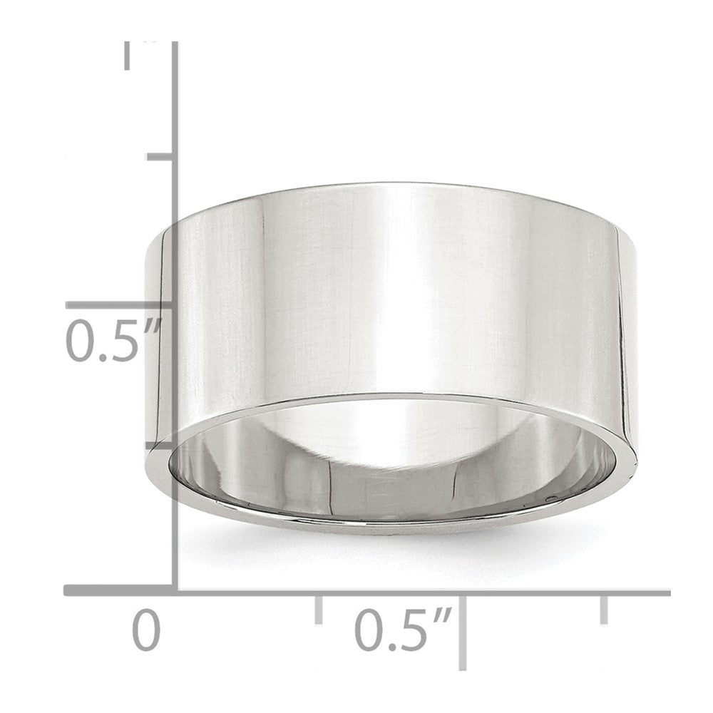 Sterling Silver 10mm Lightweight Flat Size 13.5 Band