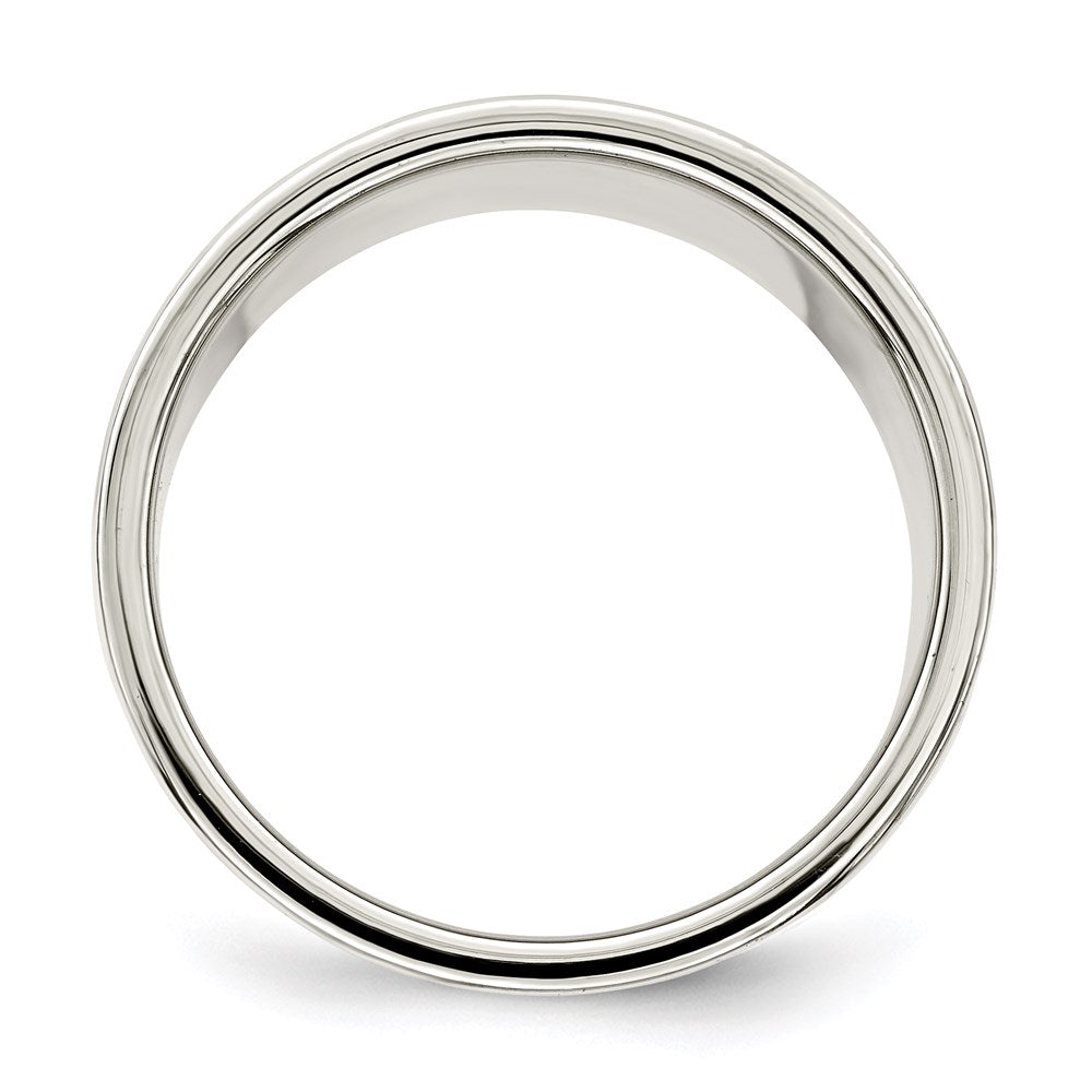Sterling Silver 12mm Lightweight Flat Size 8.5 Band