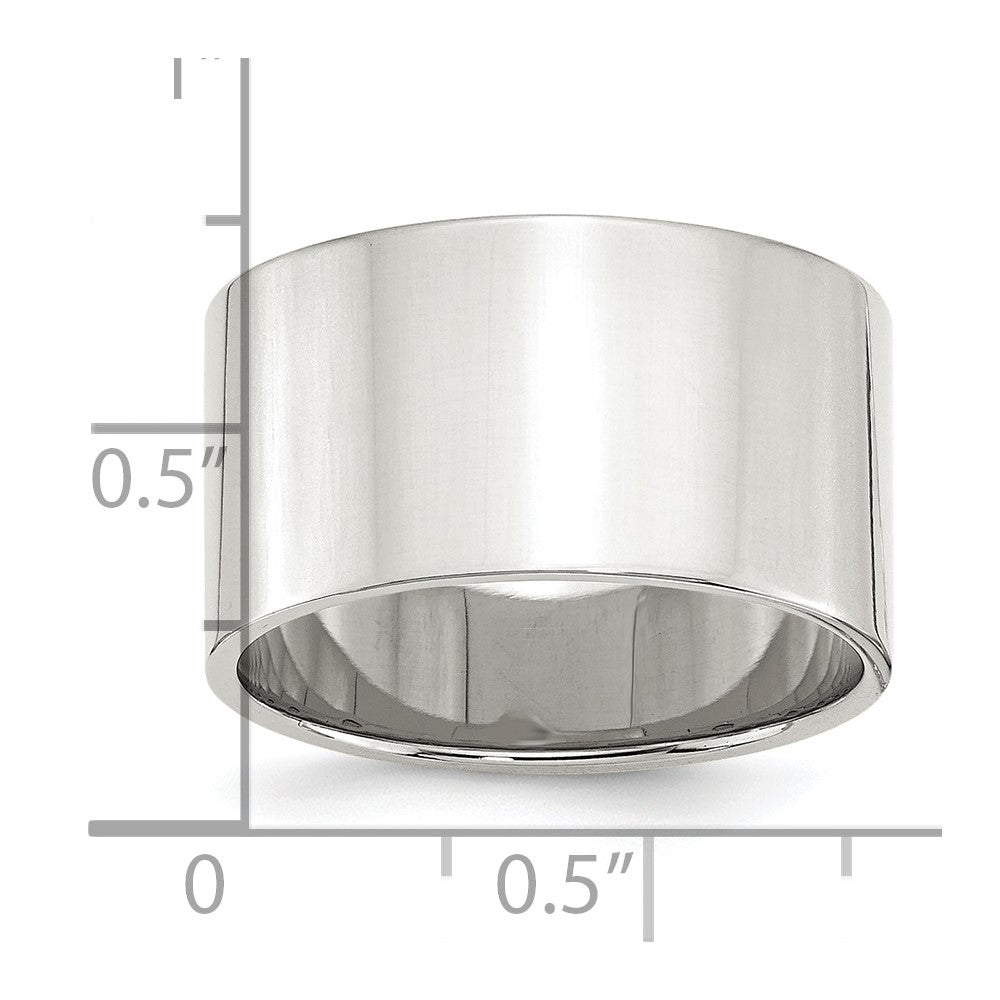 Sterling Silver 12mm Lightweight Flat Size 6.5 Band